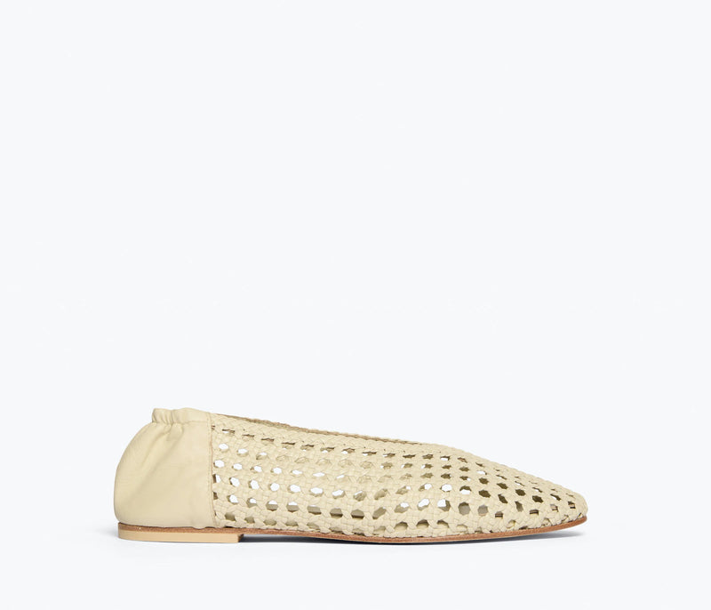 Riley Open Weave Ballet Flat in Vanilla, from Freda Salvador