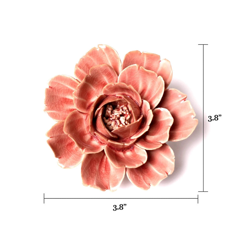 Ceramic Flower Wall Art in Rose Pink 5, from Chive