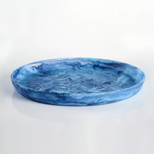 Round Platter in Denim Swirl, from Nashi Home