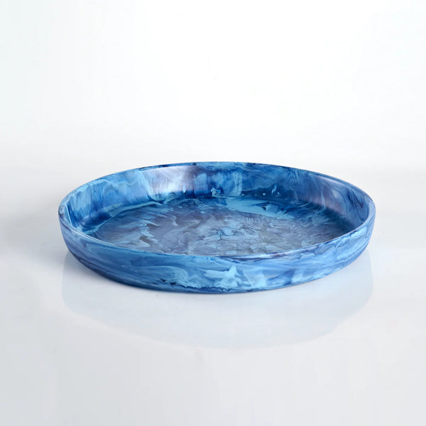 Round Platter in Denim Swirl, from Nashi Home