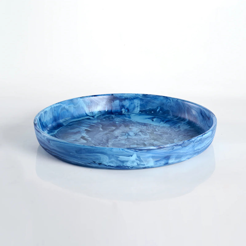 Round Platter in Denim Swirl, from Nashi Home