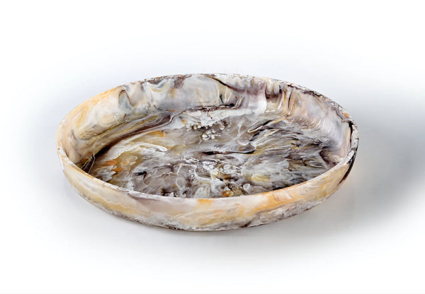 Round Platter in Mocha Swirl, from Nashi Home