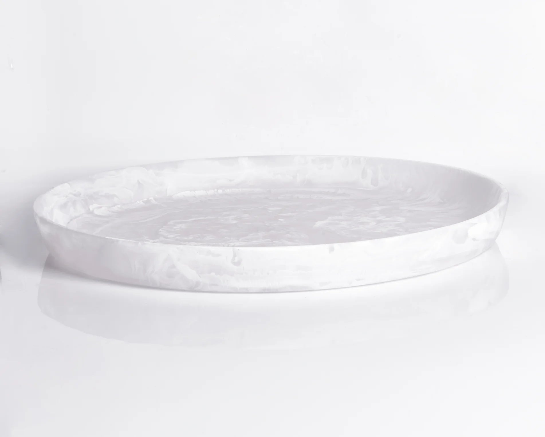 Round Large Platter in White Swirl, from Nashi Home