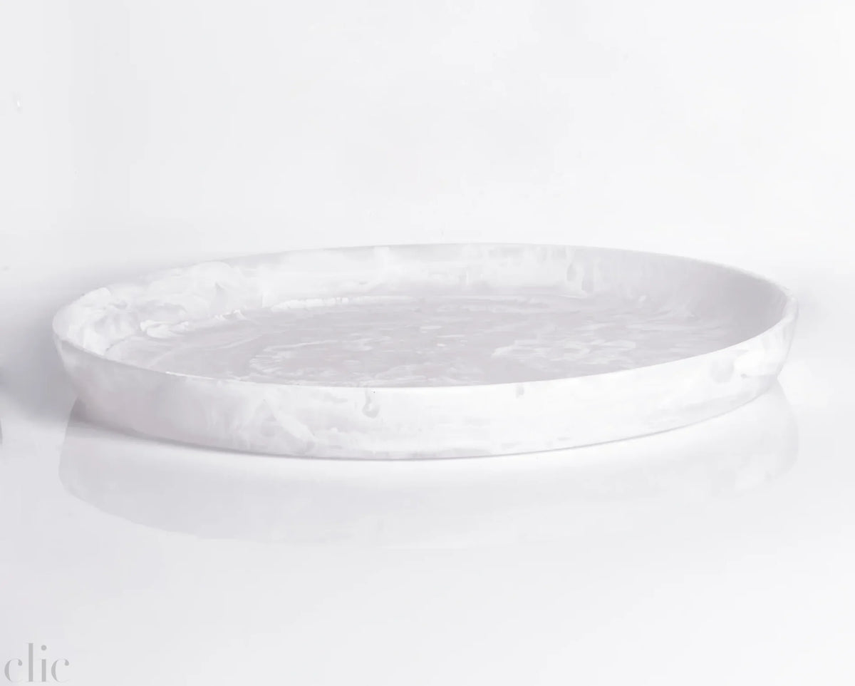 Round Platter in White Swirl, from Nashi Home