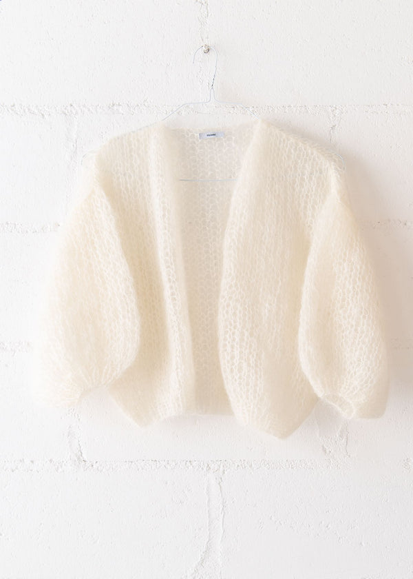 Mohair Light Bomber Cardigan in Creme, from Maiami