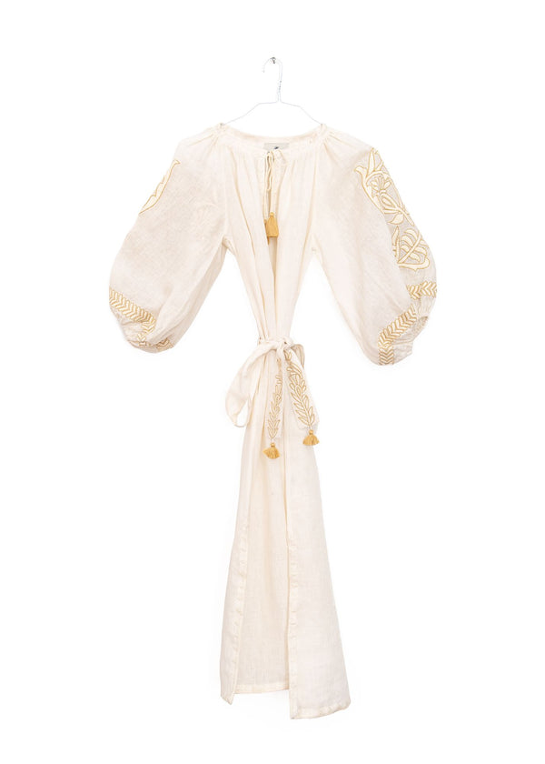 Vita Fleur Puff Verinica Dress Ecru from Benaras by Citrus