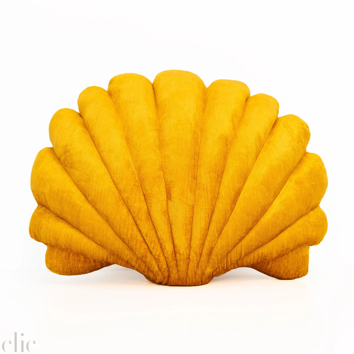Large Shell Velvet Pillow in Amber