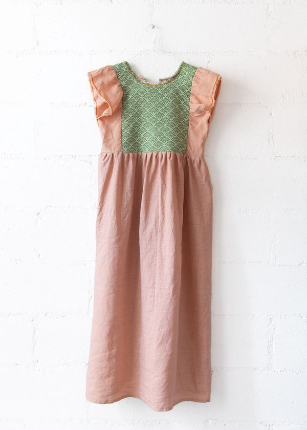 Jilly Long Dress in Pink and Green, from Nina Leuca