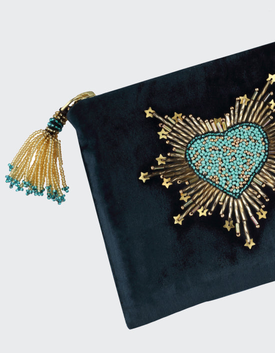 Sparkle Heart Jewelry Bag, from Olivia dar