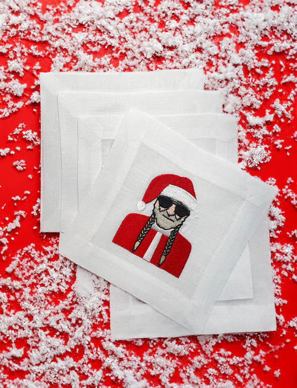 Santa Willie Nelson Cocktail Napkins, from Lettermade