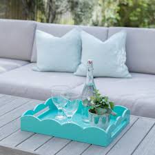 Medium Scalloped Edge Tray in Turquoise, from Addison Ross