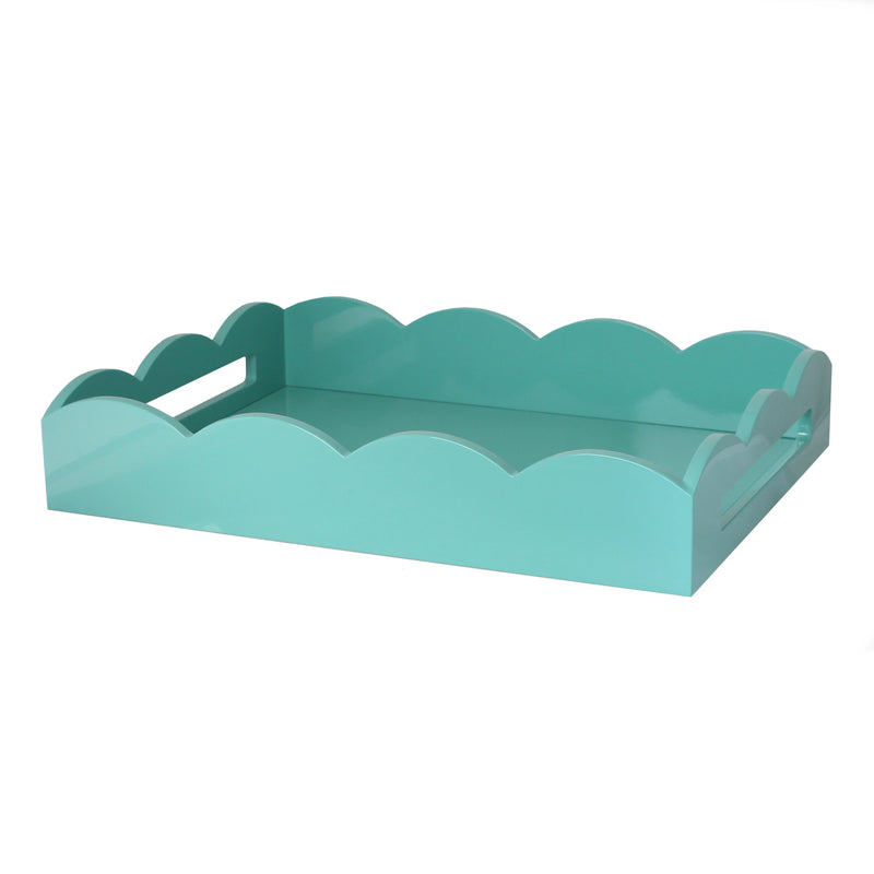 Medium Scalloped Edge Tray in Turquoise, from Addison Ross