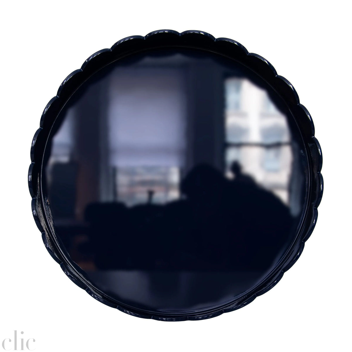 Round Scallop Tray in Navy