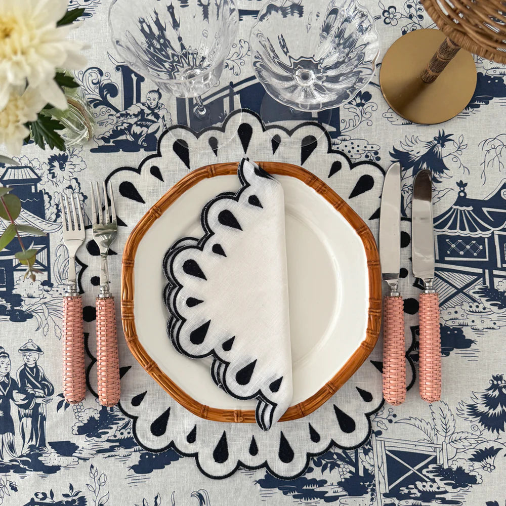 River Linen Tablecloth in Jade, from Duggan Soociety