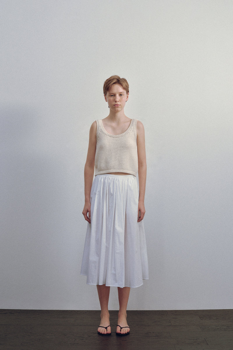 Serto Gathered Skirt in White, from Nothing Written