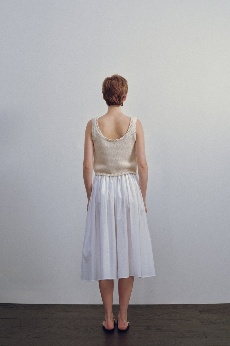 Serto Gathered Skirt in White, from Nothing Written