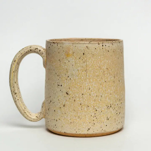 Ceramic Smiley Face Mug in Beige, from White Squirrel Clayworks