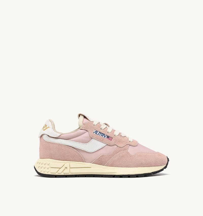 Reelwind Low Sneaker in White and Powder Pink, from Autry