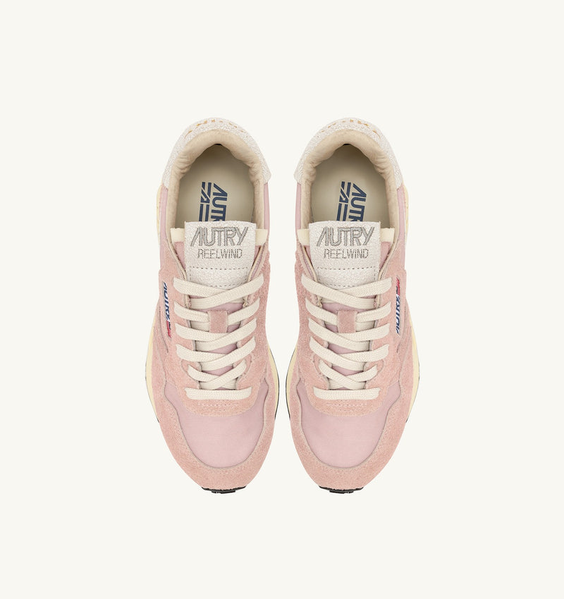Reelwind Low Sneaker in White and Powder Pink, from Autry