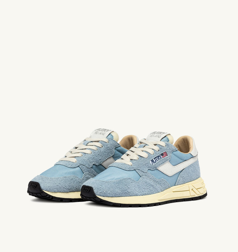 Reelwind Low Sneaker in White and Celestial Blue, from Autry