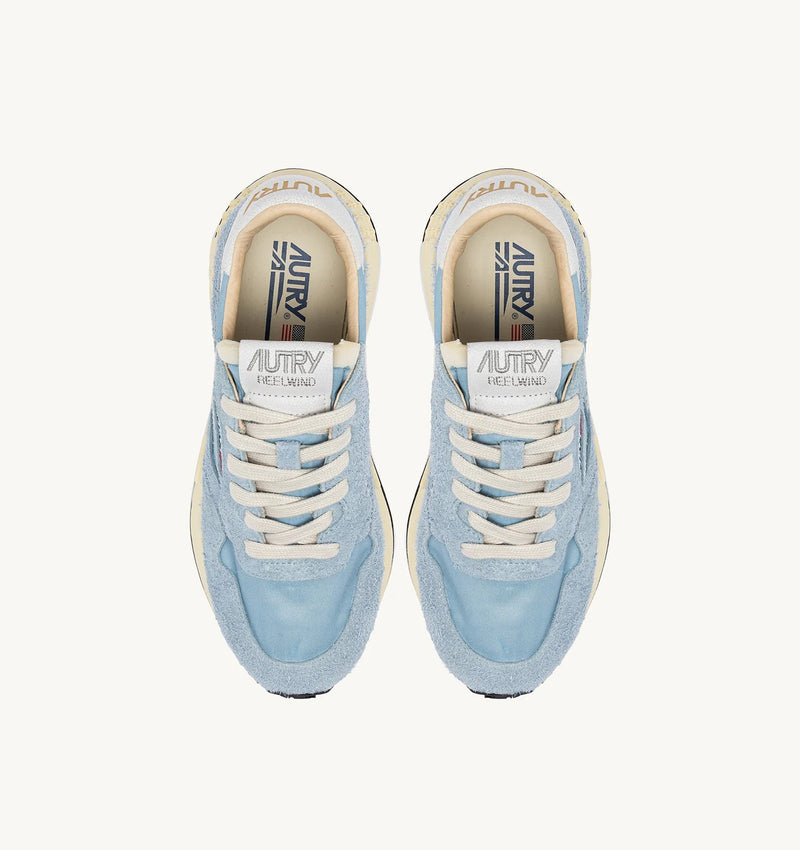 Reelwind Low Sneaker in White and Celestial Blue, from Autry