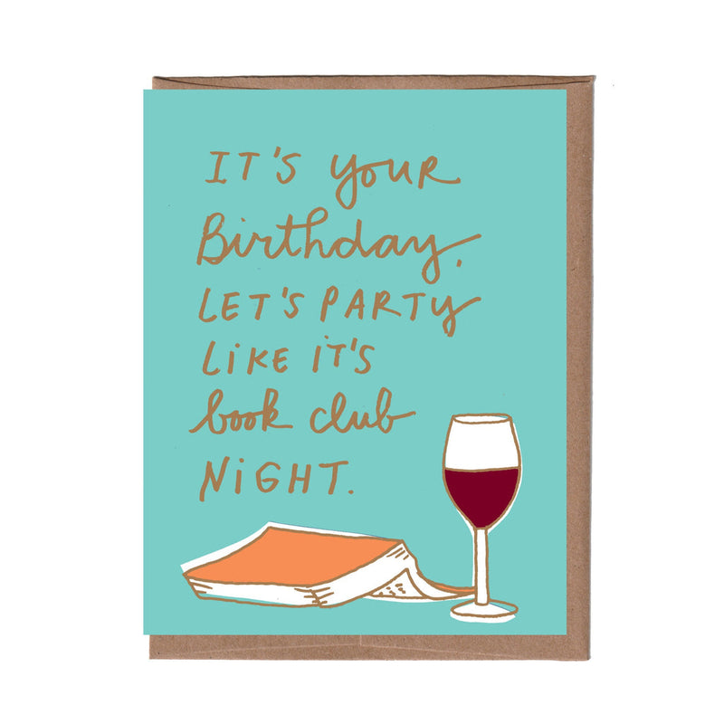 Scratch & Sniff Book Club Birthday Card, from La Familia Green