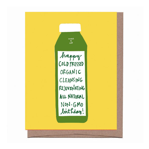 Scratch & Sniff Cold Pressed Birthday Card, from La Familia Green