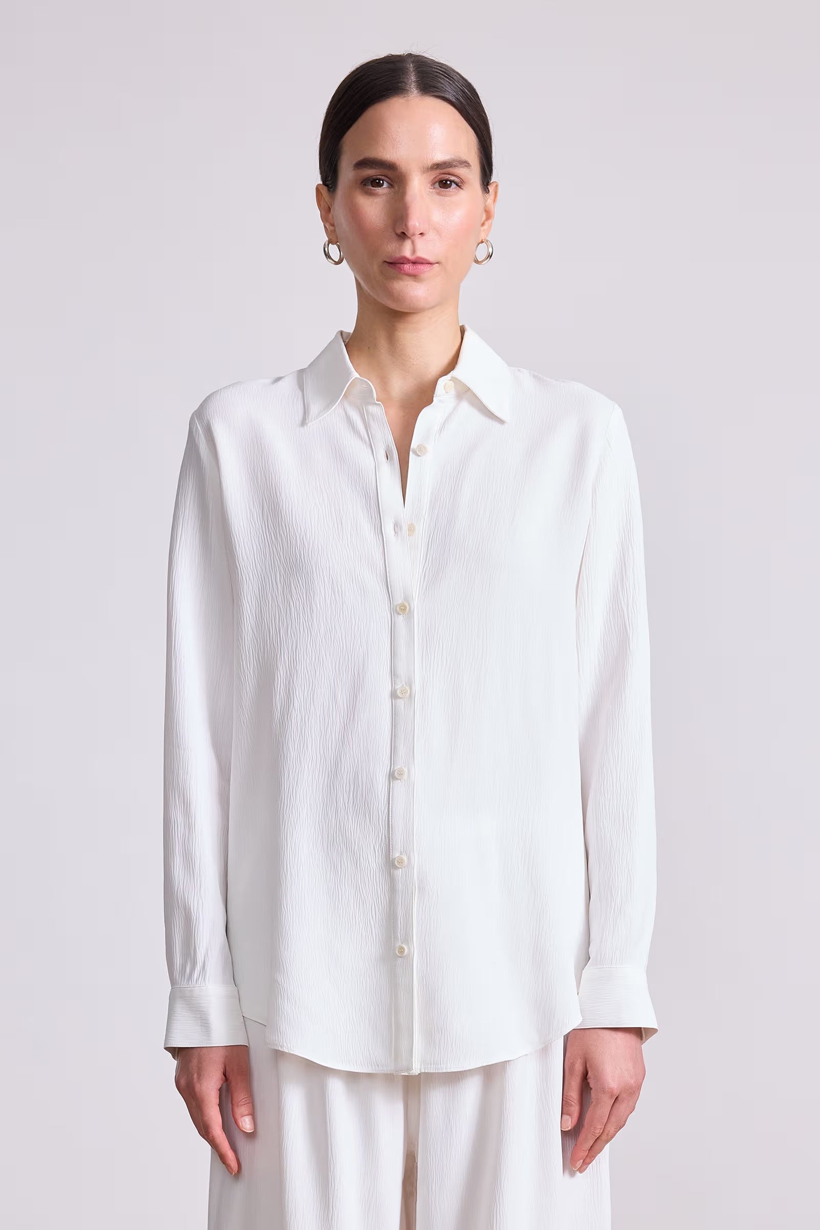 Sodi Wrap Button Up in Cream, from Apiece Apart