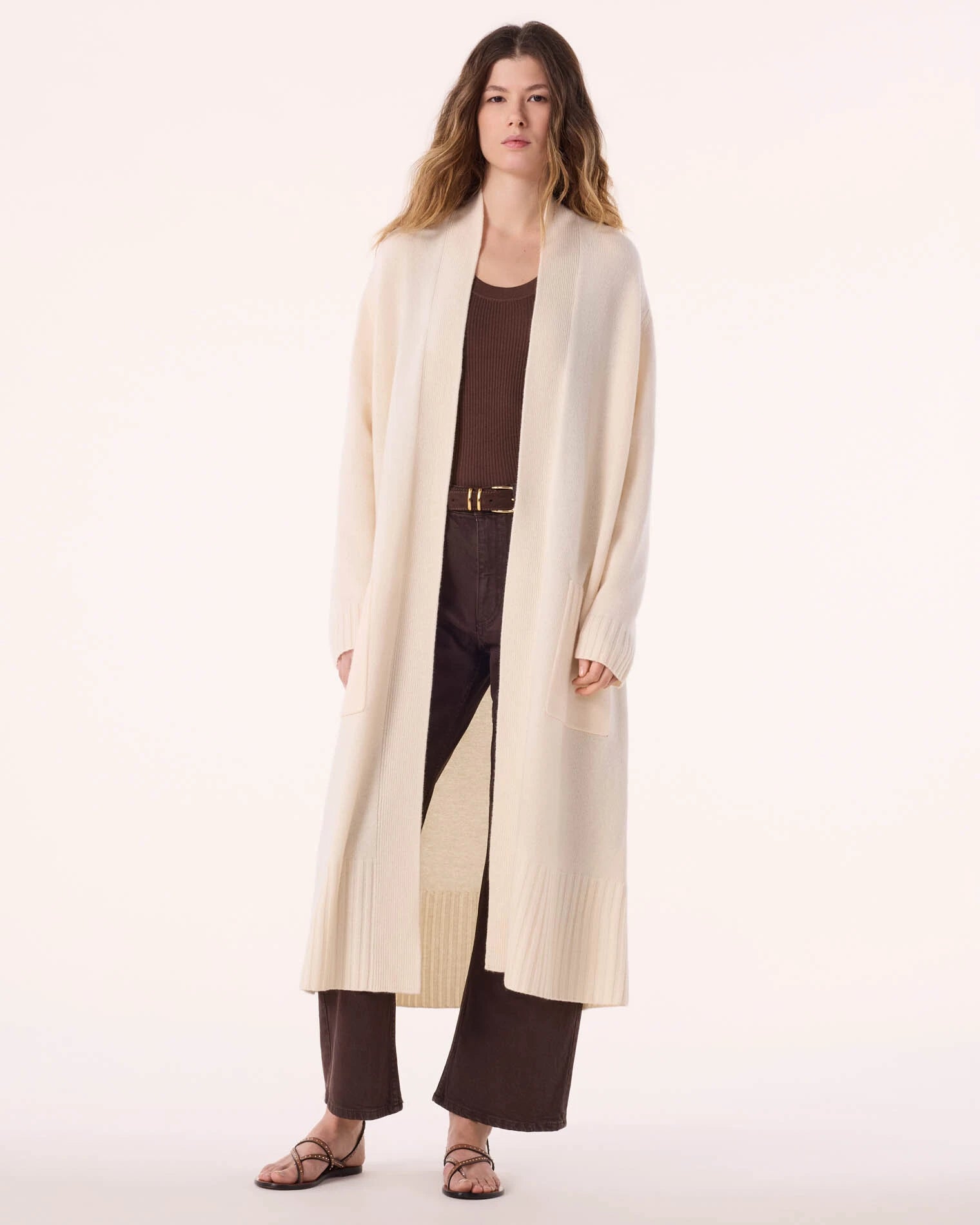 Sonia Cashmere Cardigan in Blanc, from Kujten
