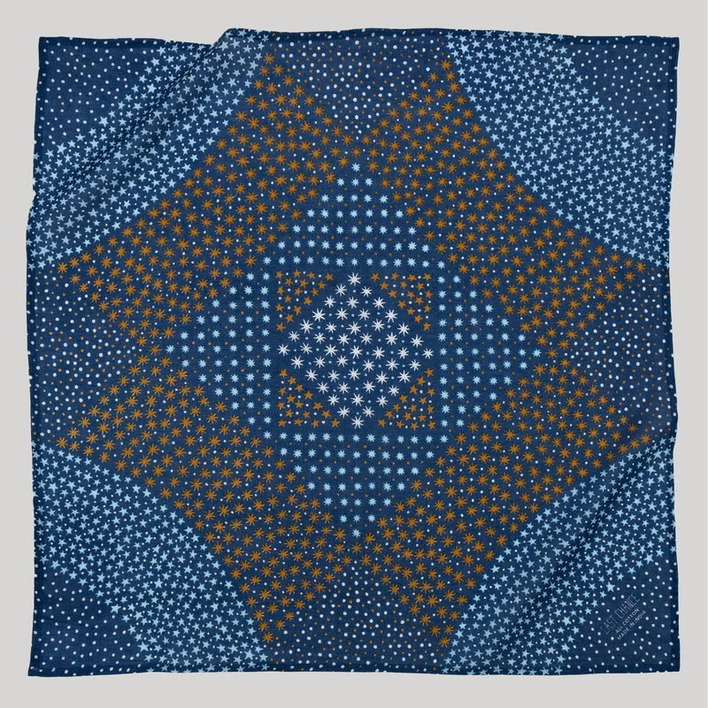 Cotton Starry Bandana in Navy, from Last Chance Textiles