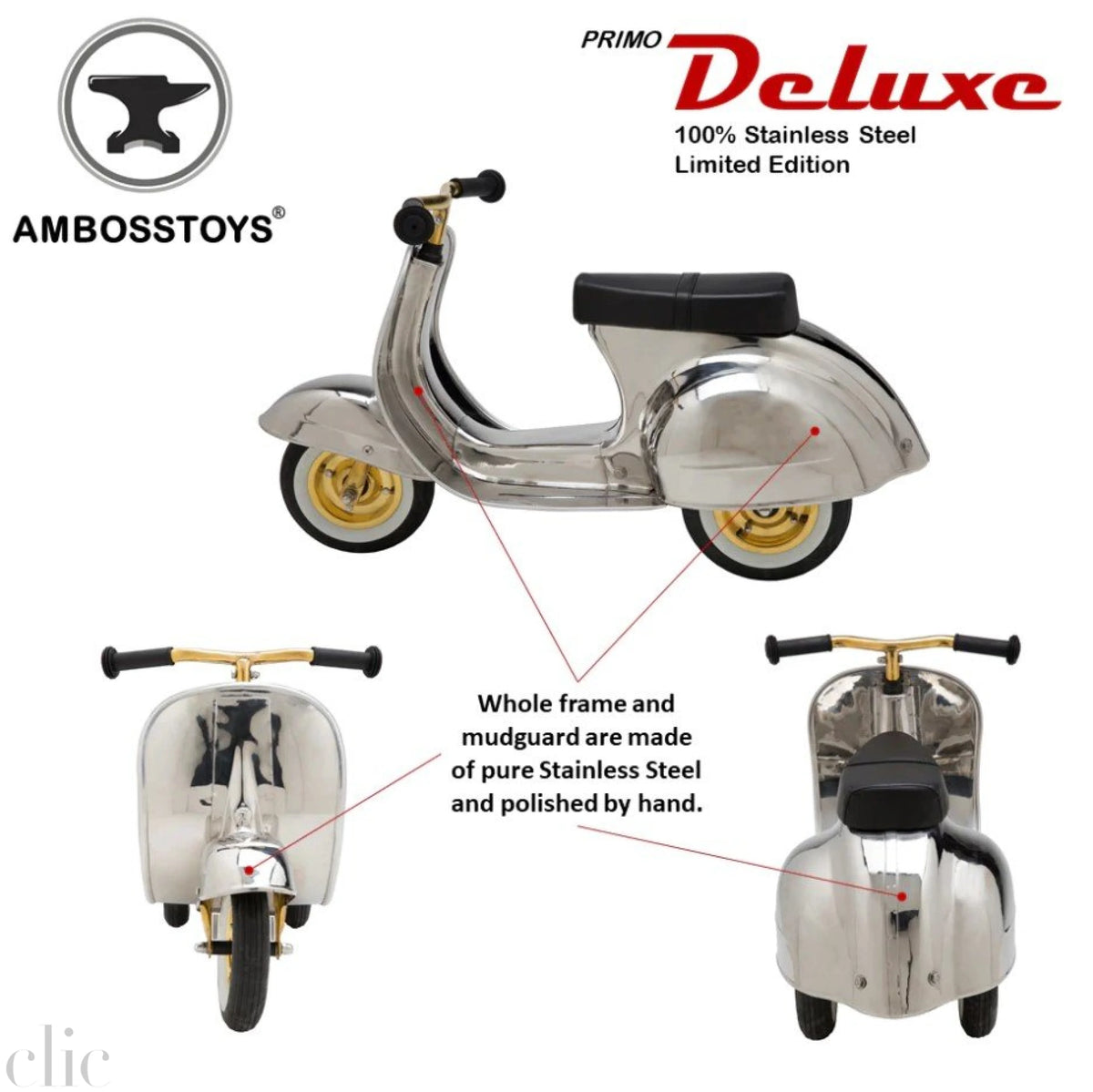 Primo Ride-on Toy Classic in Stainless Steel