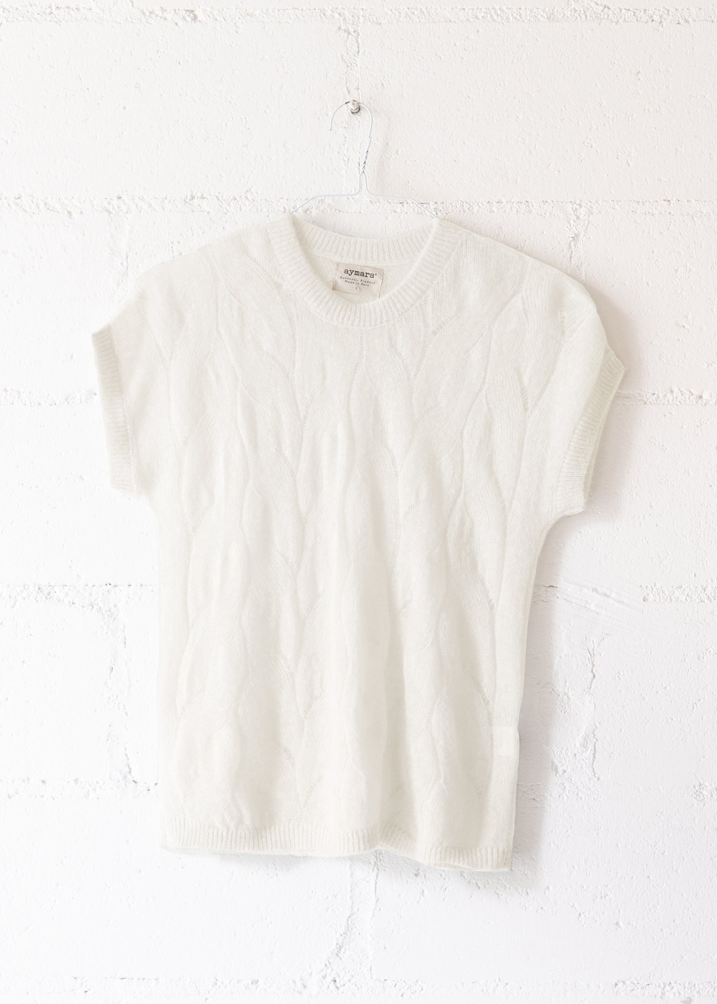 Stephanie Knit Top in Ecru, from Aymara