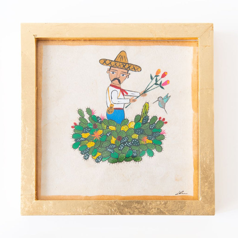 Nopal Cactus Farmer Painting, from Riversong