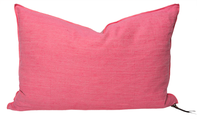 Crumpled Washed Linen Pillow 16x24 in Bonbon, from Maison De Vacances