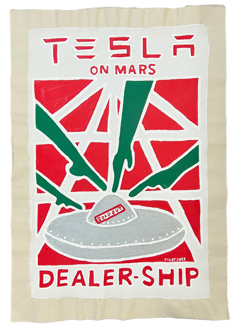 Tesla on Mars Dealer-Ship, by Tiggy Ticehurst