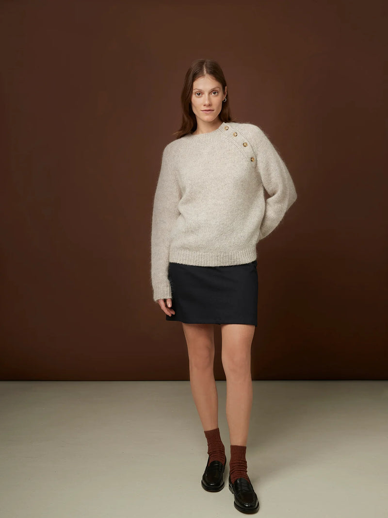 Ash Pullover Sweater in Natural, from Rue Blanche