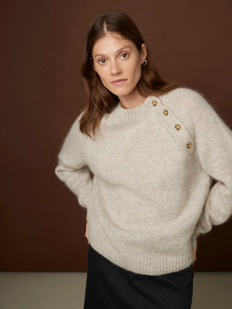 Ash Pullover Sweater in Natural, from Rue Blanche