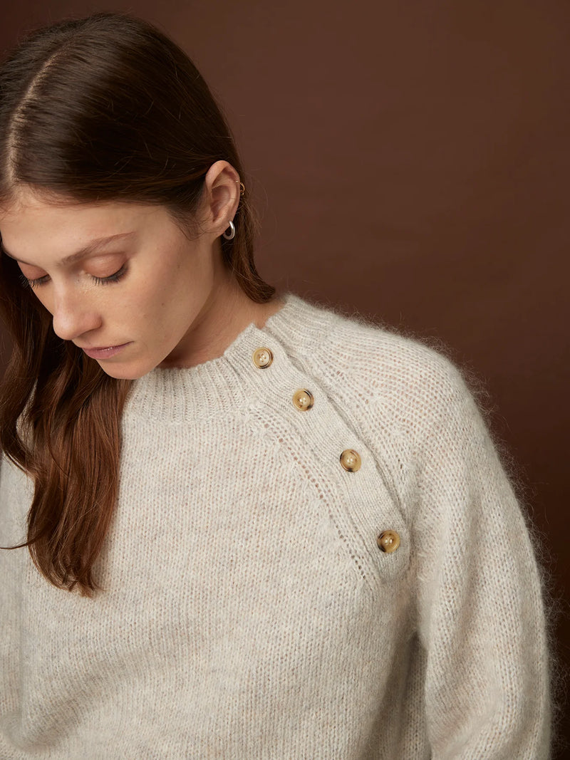 Ash Pullover Sweater in Natural, from Rue Blanche