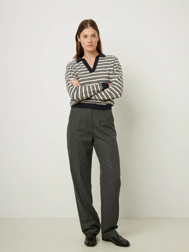 Blue Pants in Grey Stripe, from rue Blanche