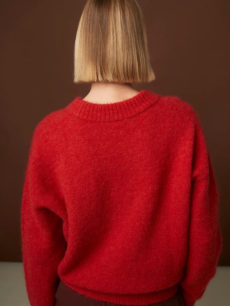 Mokid Pull Sweater in Red, from Rue Blanche