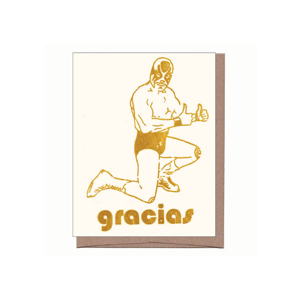 Gracias Luchador Thank You Card, from La Familia Green