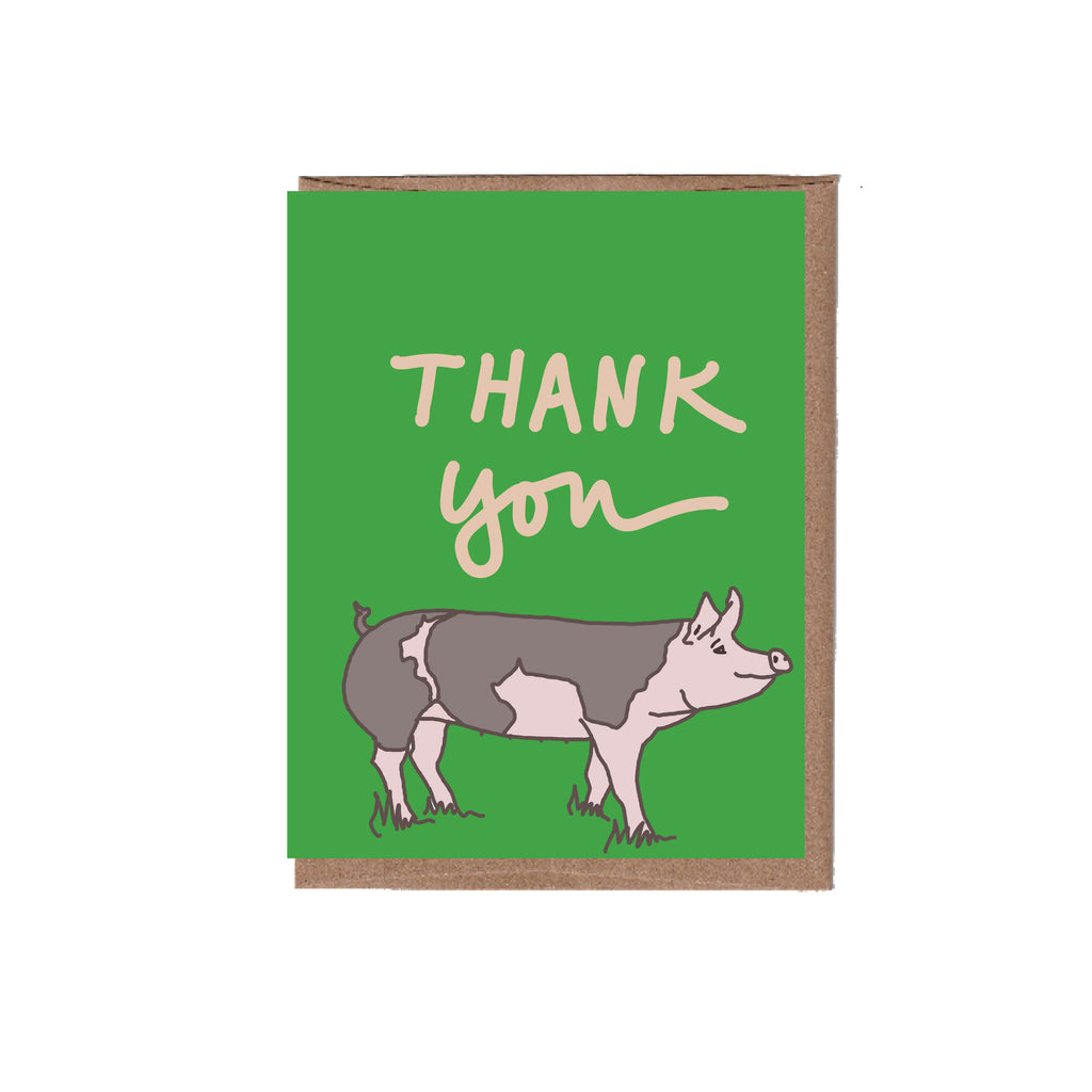 Pig Thank You Card, from La Familia Green – Clic