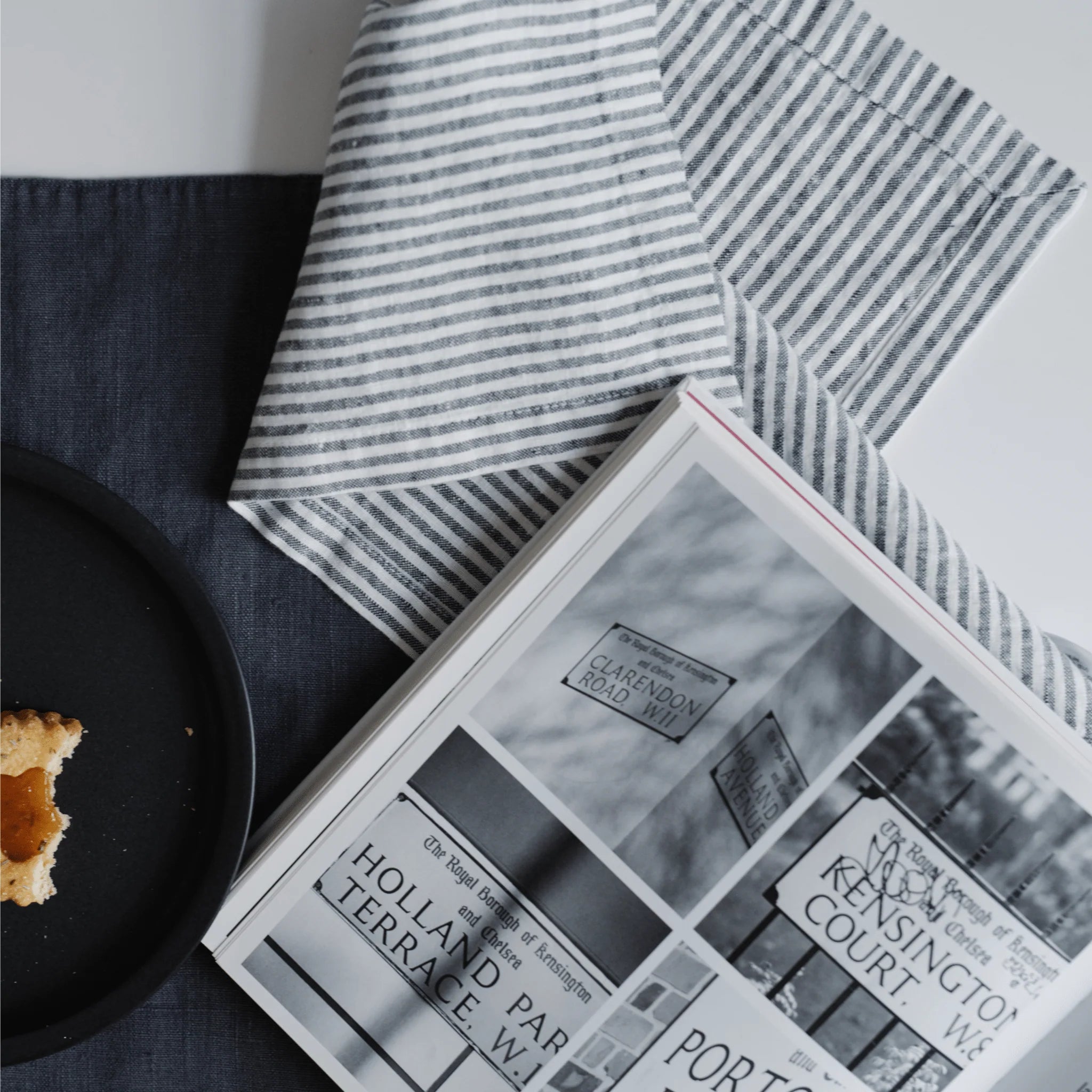 Thin Black Stripe Napkin Set of 2, from Linen Tales