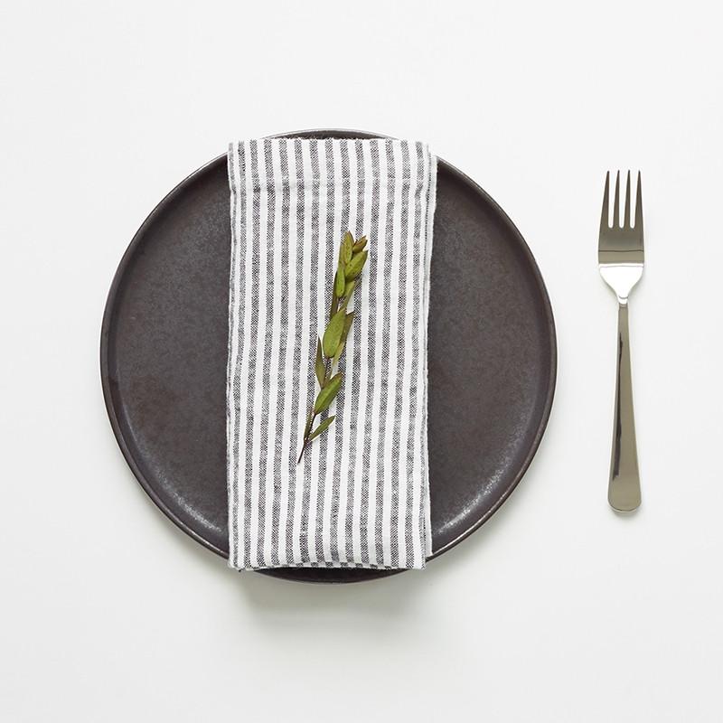 Thin Black Stripe Napkin Set of 2, from Linen Tales