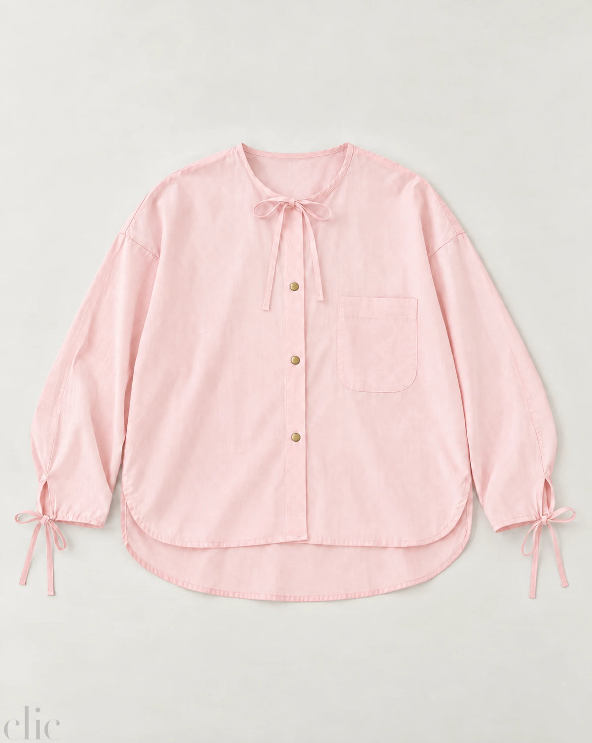 Tie Shirt in Pale Pink, from Abeline