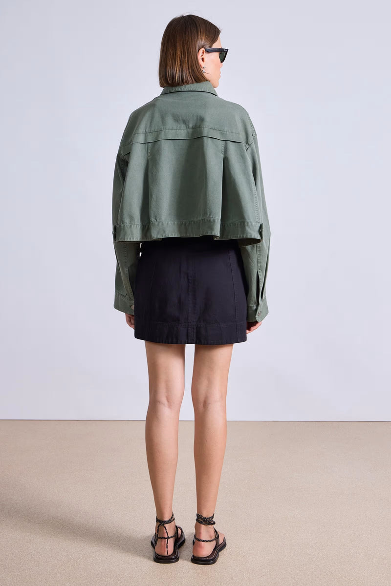 Cropped Trapeze Jacket in Thyme, from Apiece Apart