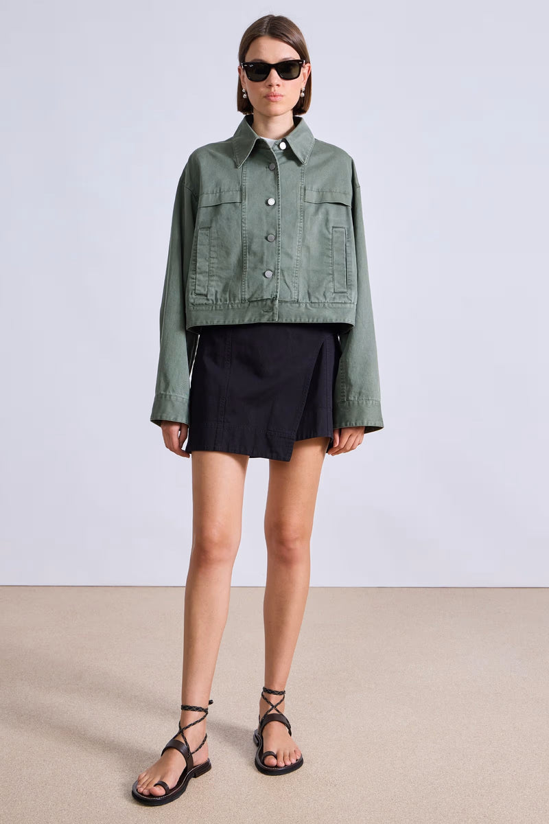 Cropped Trapeze Jacket in Thyme, from Apiece Apart