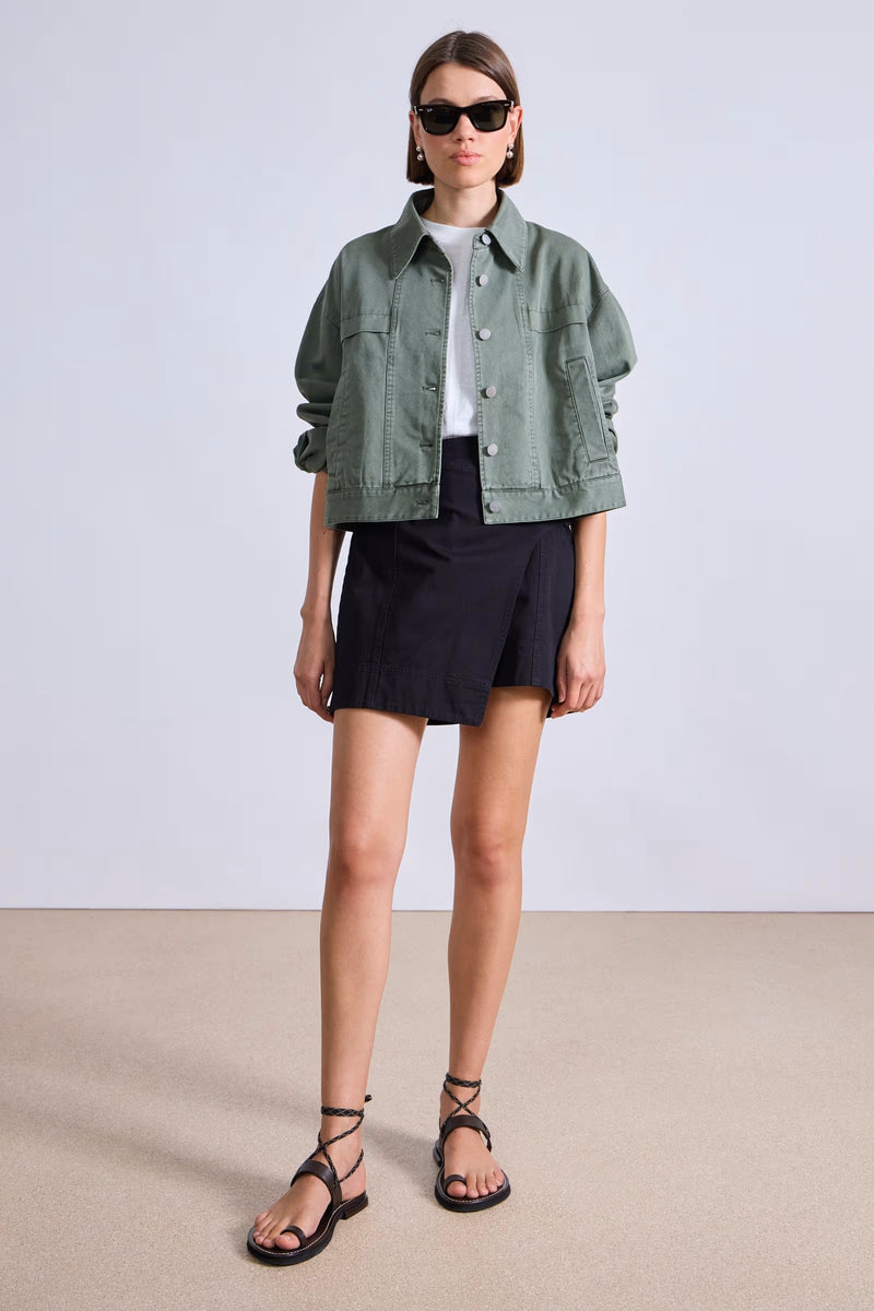 Cropped Trapeze Jacket in Thyme, from Apiece Apart