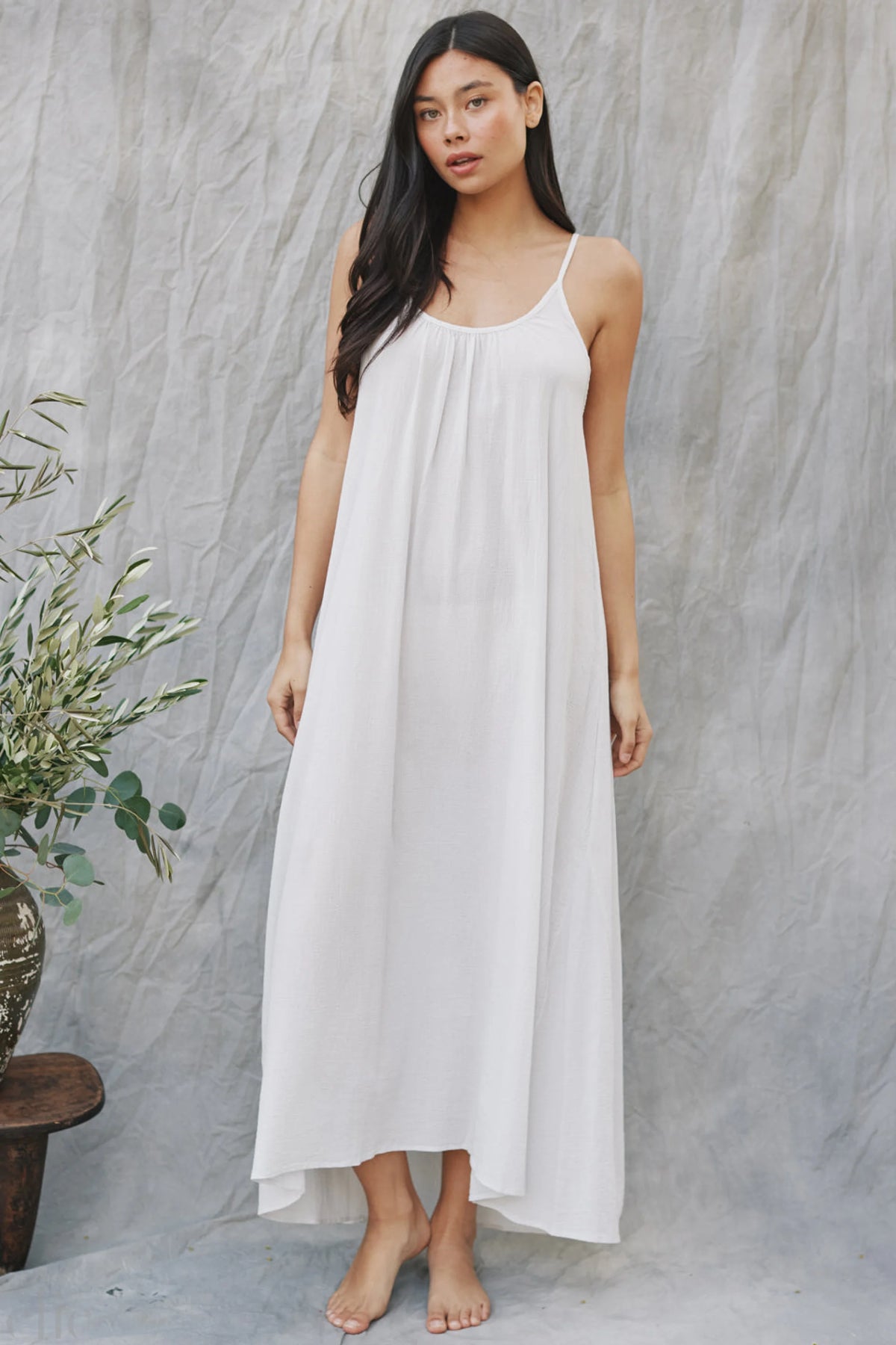 Tulum Cotton Dress in White, by 9 Seed