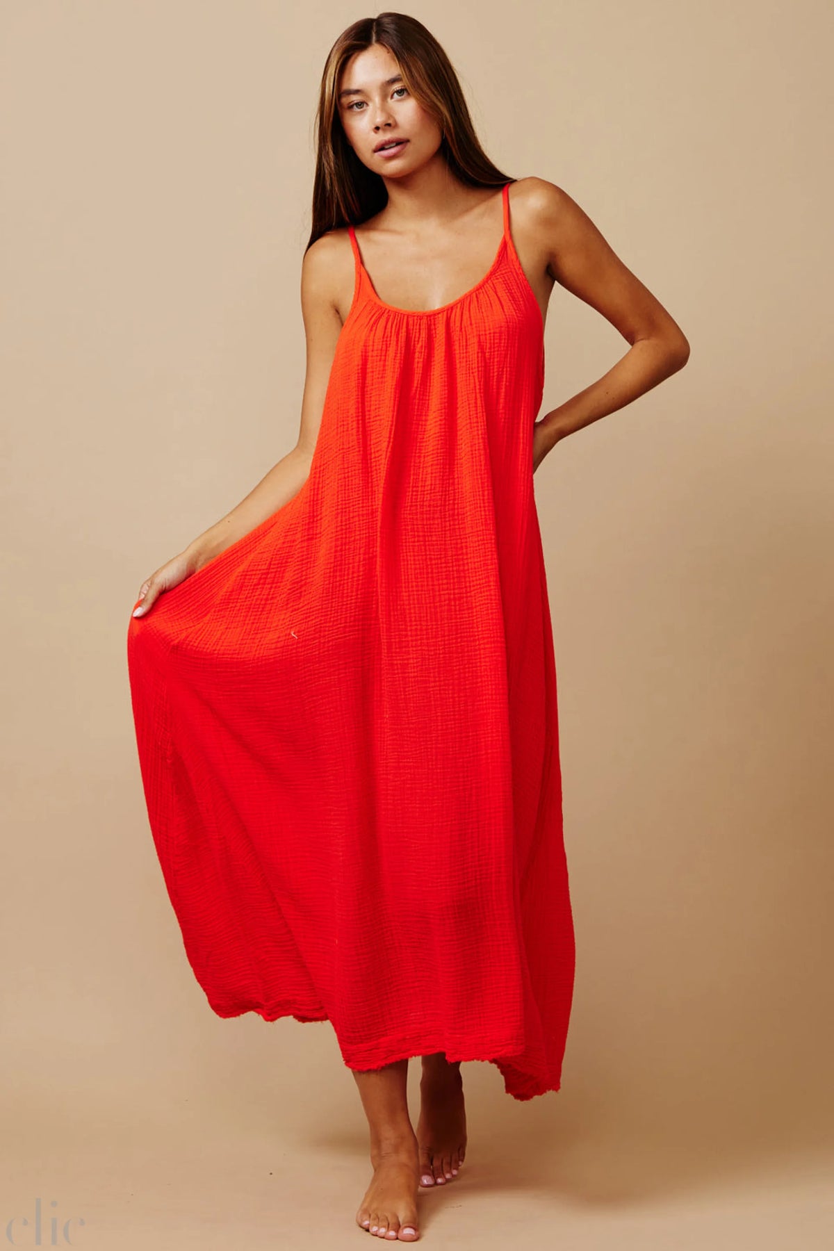 Tulum Gauze Dress in Dahlia, from 9 Seed